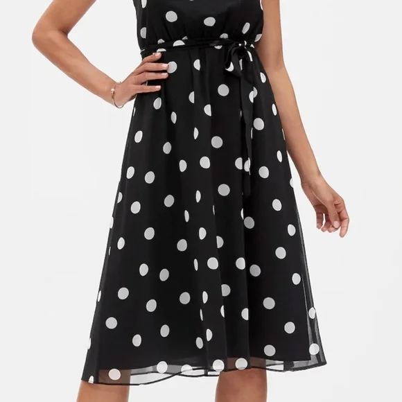 Banana Republic Black Maxi Dress with White Dots - Picture 2 of 5